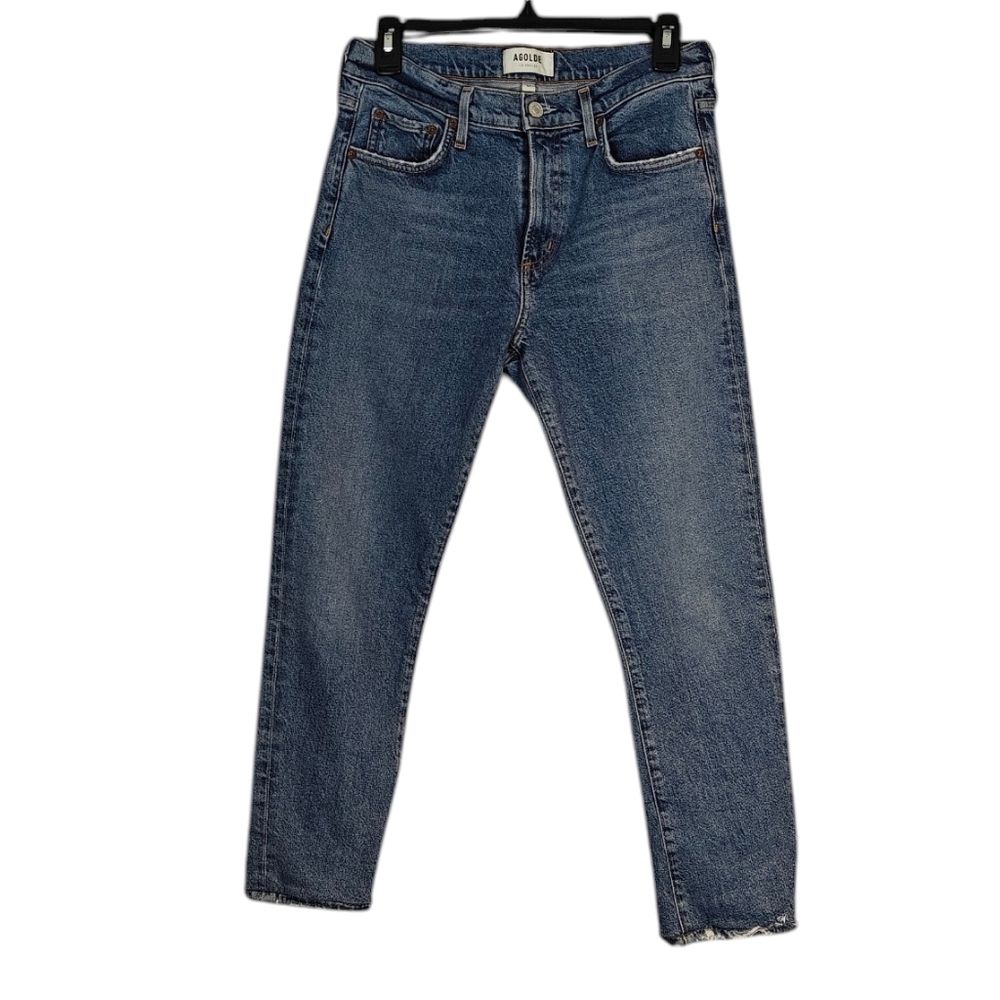 AGOLDE Toni Mid Rise Straight Medium Wash Blue Jeans Size 27